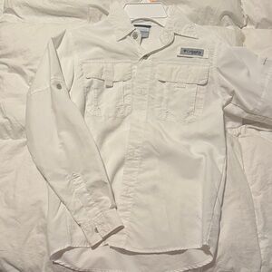 Columbia Classic White Button-Up Shirt